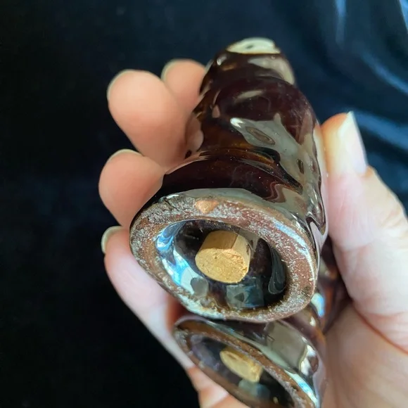 Vintage Ceramic Brown Owls Salt & Pepper Shakers Japan - Picture 7 of 8